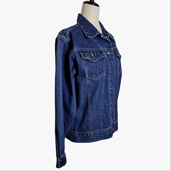 St. John's Bay Blue Denim 100% Cotton Jeans Jacket - Picture 2 of 7